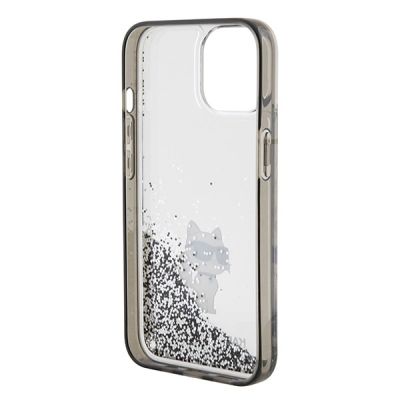 7. Karl Lagerfeld Liquid Glitter Choupette Hülle für iPhone 15 – transparent