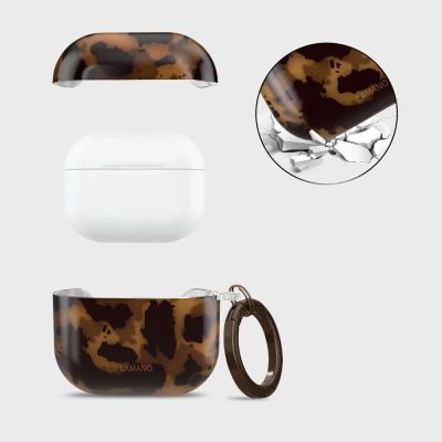 3. Tech-Protect Lamano Hülle für AirPods 4 – braun und schwarz