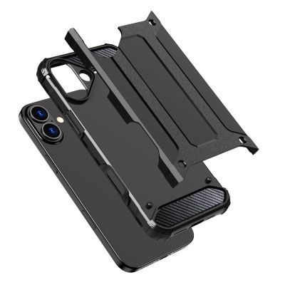 7. Hybrid Armor Panzerhülle für iPhone 16 Plus – Schwarz