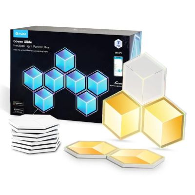 11. Govee H606A Glide Hexagon Light Panels Ultra 7er-Pack | LED-Beleuchtung | RGBIC, 2,4-GHz-WLAN, Bluetooth