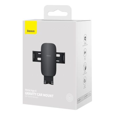 4. Baseus Metal Age II Gravity Autotelefonhalterung für Lüftungsschlitze Schwarz (SUJS000001)