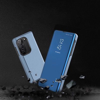 8. Clear View Case Cover für Xiaomi Redmi K40 Pro+ / K40 Pro / K40 / Poco F3 pink