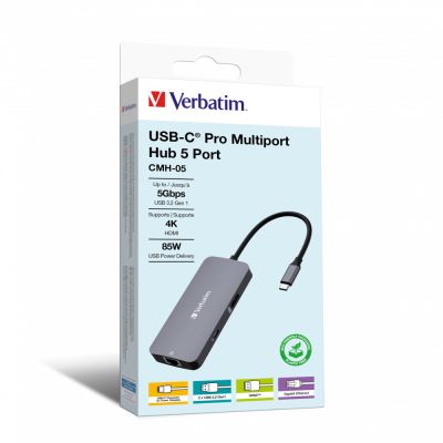 Verbatim CMH-05 USB Typ-C 5000 Mbit/s Silber