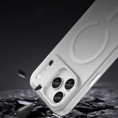 9. Magnetische Schleifhülle für iPhone 17 Pro, kompatibel mit MagSafe – Mattweiß