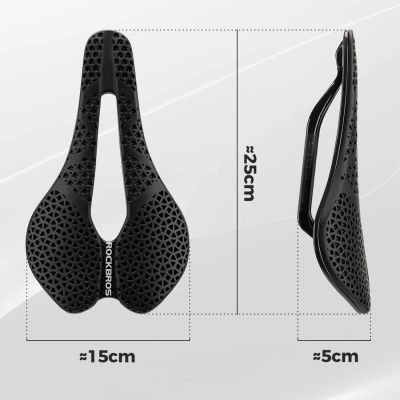 8. Rockbros LF0214 Anatomischer 3D-Fahrradsattel, wasserdicht – Schwarz