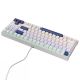 5. Machenike K500B-B87 Kabelgebundene mechanische Gaming-Tastatur mit Hintergrundbeleuchtung, rote Schalter - Weiß