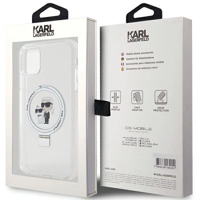8. Karl Lagerfeld KLHMN61HMRSKCH iPhone 11 / Xr 6,1" weiß/weiß Hardcase Ringständer Karl&Choupette MagSafe