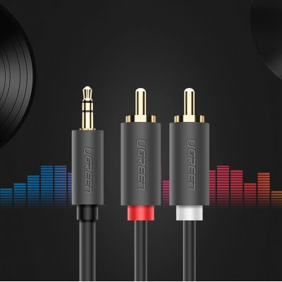 8. Ugreen AV102 10513 Kabel 3,5 mm Miniklinke (männlich) / 2RCA (männlich) 5 m – grau