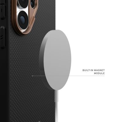 3. UAG Fibr Armr Magnet - Hülle mit integriertem Magnetmodul für Samsung Galaxy S26 Ultra (schwarz/bronze)