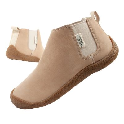 Keen Damenschuhe Mosey Chelsea Stiefeletten aus Leder, hellbeige