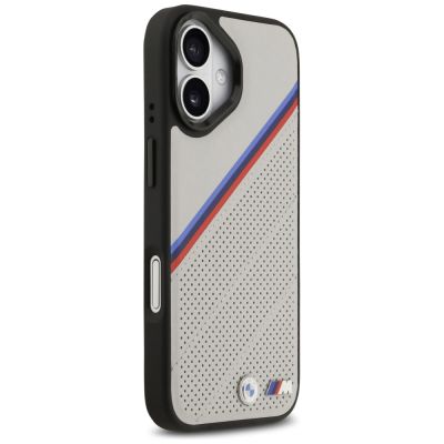 4. BMW M Tricolor Metal Logo MagSafe Case für iPhone 17 – Grau
