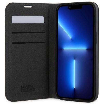 4. Karl Lagerfeld KLBKP14XSAKLHPG iPhone 14 Pro Max 6,7" Bücherregal Silber/Silber Saffiano Monogram