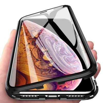 3. Wozinsky Full Magnetic Case 360 Magnetic Case Vorder- und Rückseite mit integriertem Glas Samsung Galaxy A72 4G Schwarz-Transparent