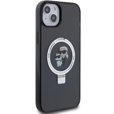 4. Karl Lagerfeld KLHMP15MHMRSKCK iPhone 15 Plus 6,7" schwarz/schwarz Hardcase Ringständer Karl&Choupette MagSafe