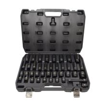 AWTOOLS 1/2"-Schlagschrauber-Steckschlüsselsatz, 40-teilig, kurze und lange Ausführung, schwarze Linie