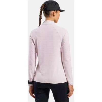 4. Damen-Sweatshirt mit Stehkragen Odlo ZEROWEIGHT WARM Mid Layer 1/2 Zip, rosa