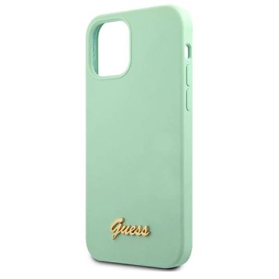 6. Guess Metal Logo Script Case für iPhone 12 Pro Max 6,7" - Grün