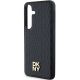 6. DKNY Leather Pattern Metal Logo MagSafe-Hülle für Samsung Galaxy S24+ – Schwarz