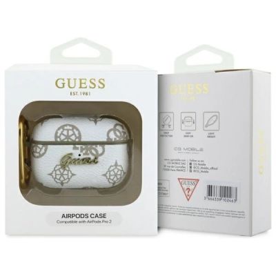 4. Guess GUAP2PG4GPH AirPods Pro 2 (2022/2023) Hülle weiß/weiß 4G Hook