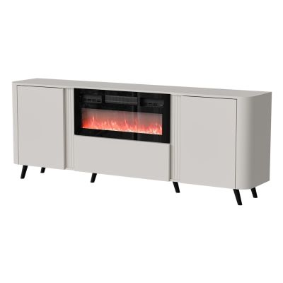 VOLARE Kommode 200x39x75 Kaschmir + Kamin