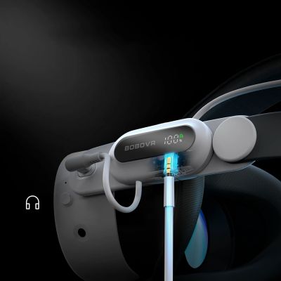 4. BoboVR E3 Pro Kopfband mit Akku für Meta Quest 3 und 3S – Weiß und Schwarz