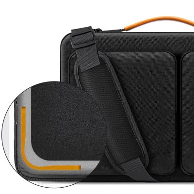 4. Tech-Protect Defender Tasche für Laptop 13-14 - Schwarz und Orange