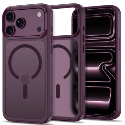Tech-Protect Magmat Magsafe CC Hülle für iPhone 18 Pro Max / 17 Pro Max – Burgunderrot Matt