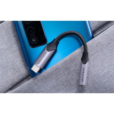 2. Vention USB-C auf 3,5-mm-Kopfhöreranschluss-Audioadapter mit DAC, Aluminiumlegierung, 1 m
