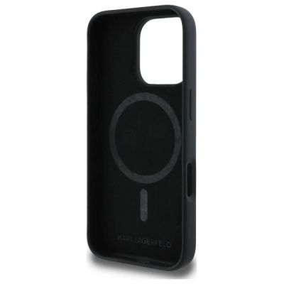 7. Karl Lagerfeld Silikonhülle Heads Print MagSafe für iPhone 16 Pro Max - Schwarz