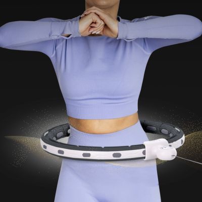 7. Magnetisches Hula-Hoop-Set Schwarz HHM15 mit HMS-Zähler + Schlankheitsgürtel BR163 Rot