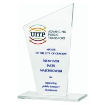 Glastrophäe mit LuxorJet-Farbdruck