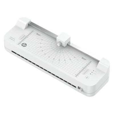 8. HP ONELAM COMBO A3 Laminiergerät, Kalt-/Heißlaminierung, integrierter Trimmer, Eckenrunder, Geschwindigkeit 40 cm/min + 15 Laminierfolien: 3 x A4, 4 x A5, 4 x A6, 4 x B-Card, weiß