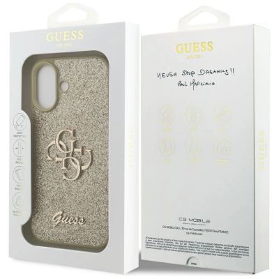 8. Guess Fixed Glitter Big 4G Hülle für iPhone 17 - Gold