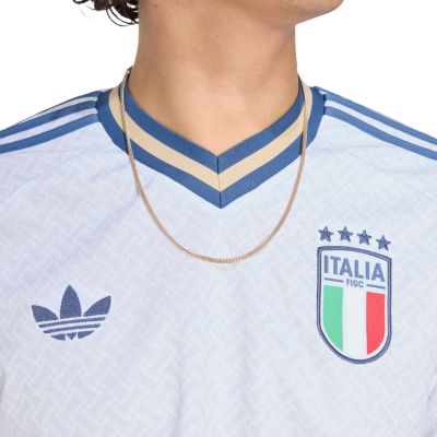 6. adidas Italien Auswärtstrikot Nr. 26 für Herren, weiß und blau, KC8704