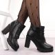 2. Damen-Stiefeletten mit Blockabsatz, schwarz M.Daszyński SA218-8