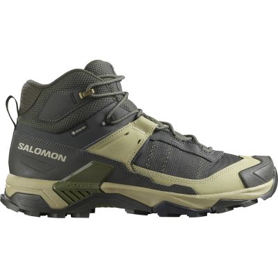 5. Salomon X Ultra 5 Mid GTX Wanderschuhe – Torf/Graugrün/Blau