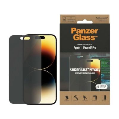 PanzerGlass Classic Fit antibakterielles Sichtschutzglas für iPhone 14 Pro