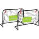 17. SET MIT 2 METALLTOREN MIT NETZ, BALL UND PUMPE 60X45X24CM ENERO