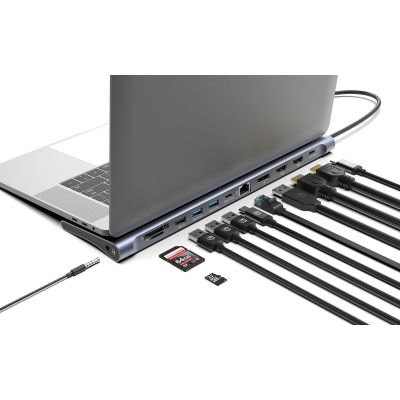 2. MANHATTAN 12-in-1 4K Dockingstation 1xHDMI 2xDP 3xUSB-A
