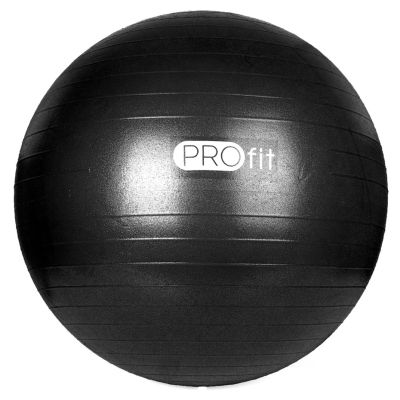 46. PROfit Gymnastikball 75cm Schwarz mit Pumpe DK2102