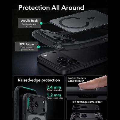 4. ESR Classic Hybrid MagSafe Hülle für iPhone 18 Pro / 17 Pro – Schwarz