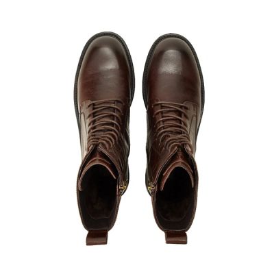 2. Lee Cooper Damenschuhe, Stiefeletten, braunes Naturleder, modisch