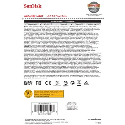 14. USB-Stick SanDisk CRUZER SDCZ48-128G-U46 (128 GB; USB 3.0; schwarz)