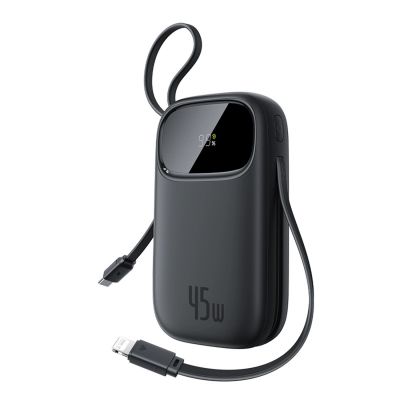 2. Baseus EnerFill FC31 10000mAh 45W Powerbank mit USB-C- und Lightning Kabeln – Schwarz