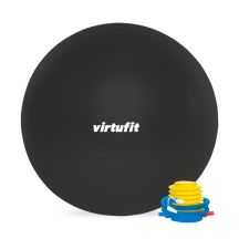 VIRTUFIT ANTI-BURST PRO GYMNASTIKBALL MIT PUMPE GRAU 65 CM