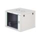 42. DYNAmic 19" 9U 600x600 Wand-Netzwerkschrank, Glastür, grau, ungeteilt, montiert, 60 kg