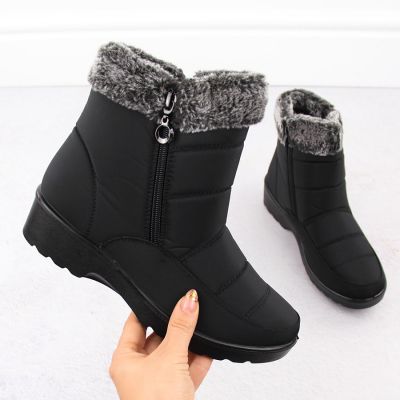 Damen-Schneestiefel mit Fellfutter, schwarz, Vinceza 86231