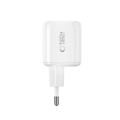 4. Tech-Protect NCA100W-GaN 3-Port PD 3.2 100W / QC3.0 Wandladegerät – Weiß