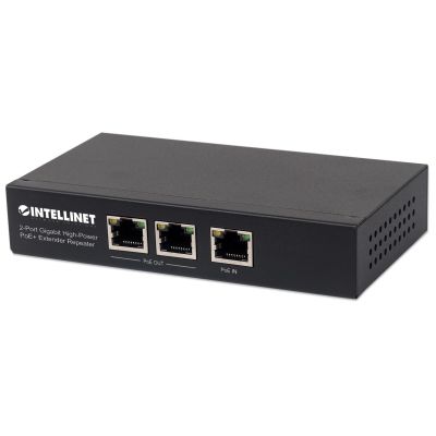Intellinet 561266 Netzwerkanschlüsse, unmanaged Gigabit Ethernet (10/100/1000) mit PoE-Unterstützung, Schwarz