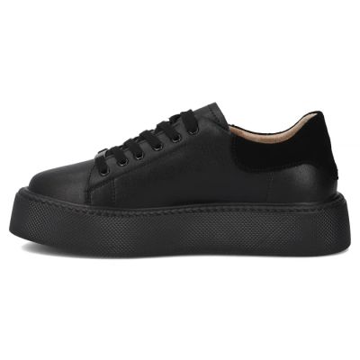 3. Schwarze Damen-Plateau-Sneaker aus Leder, Filippo DP6119